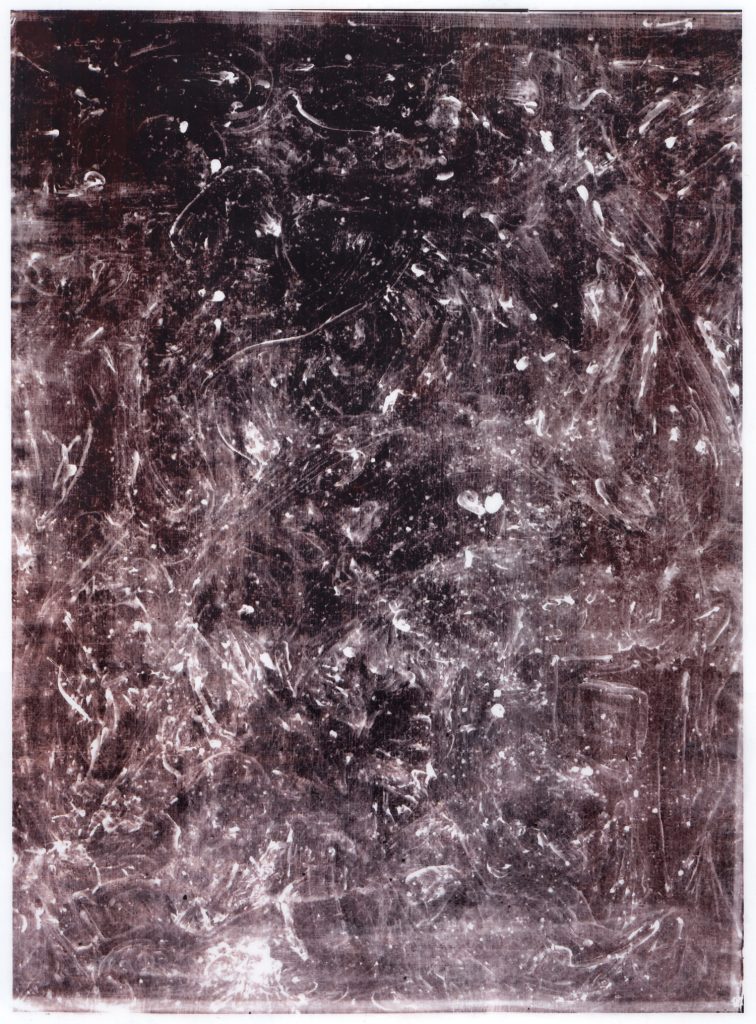 Jackson Pollock Sea Change and X-radiograph, showing painted forms beneath the surface.